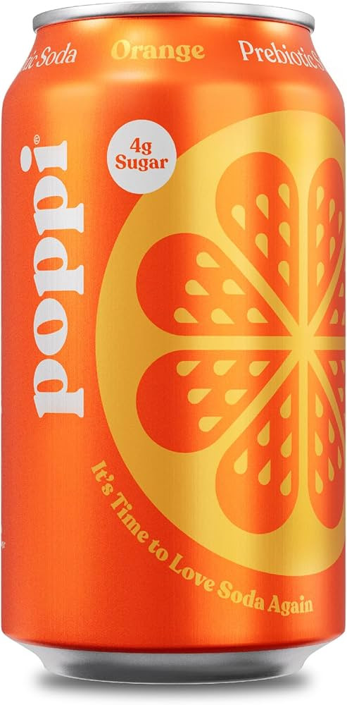 POPPI Sparkling Prebiotic Soda, Beverages w/Apple Cider Vinegar, Seltzer Water & Fruit Juice, Ora... | Amazon (US)