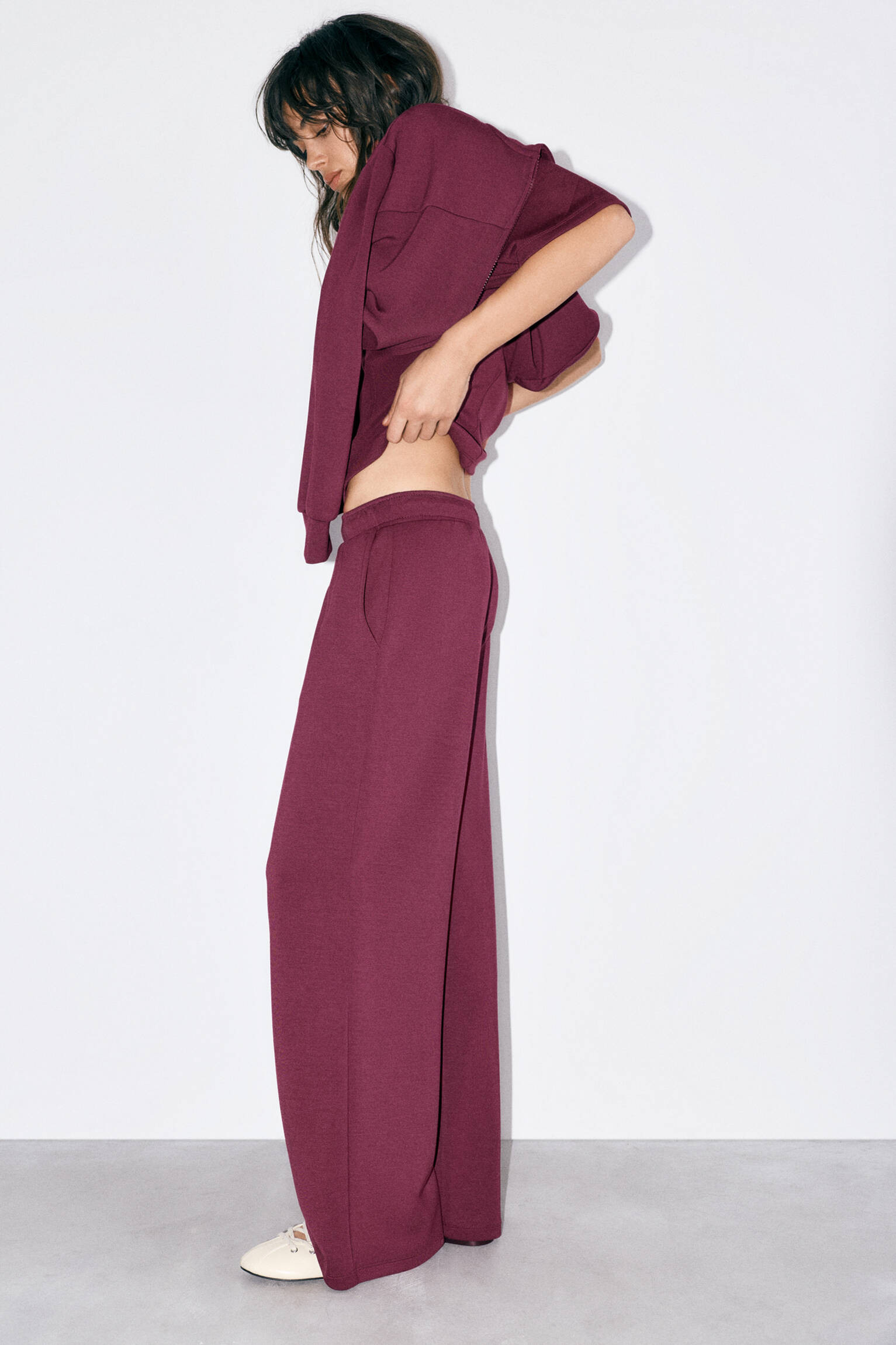 Soft-touch wide-leg trousers - Pull&Bear United Kingdom | PULL and BEAR UK