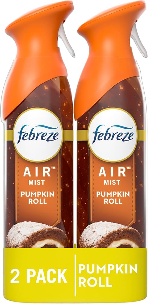 Febreze Air Mist, Odor-Fighting Air Freshener, Pumpkin Roll, 8.8 oz. Aerosol, Pack of 2 | Amazon (US)