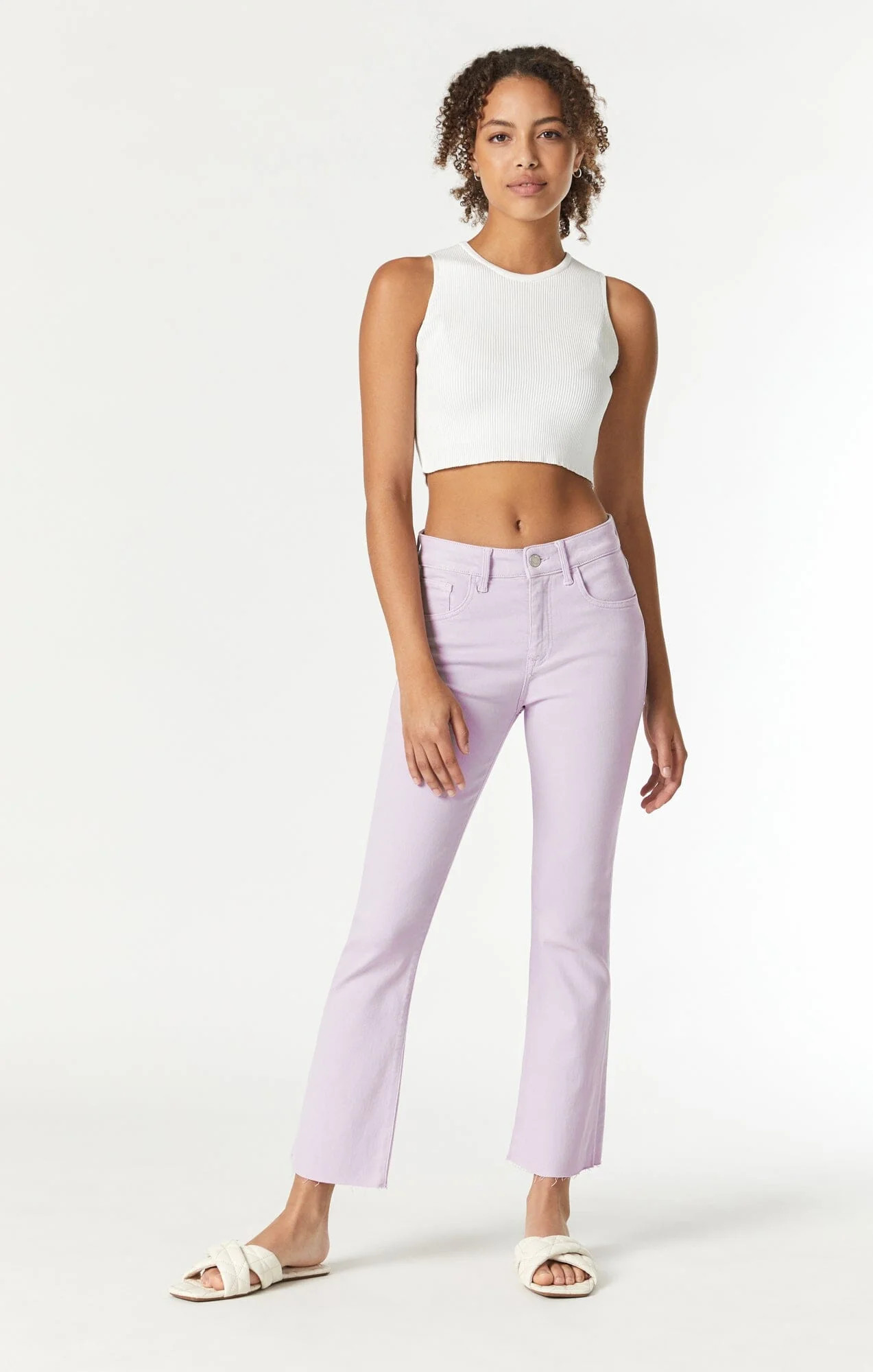 Mavi Women's Anika Crop Flare Jeans in Fair Orchid LA Blue | Mavi (US)
