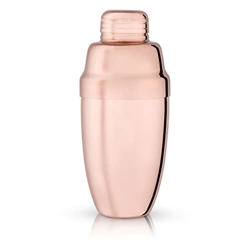 Twine Hammered Copper Cocktail Shaker, Stainless Steel Cobbler Shaker With Strainer, Copper Plated,  | Amazon (US)