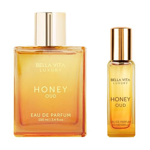 BellaVita Honey OUD Perfume for Women & Men 100ml & 20ml | Vanilla, Bergamot & Patchouli Notes | Long-Lasting Arabian Unisex Perfumes for Women & Men | Floral & Spicy Cologne Honey Perfume | Amazon (US)