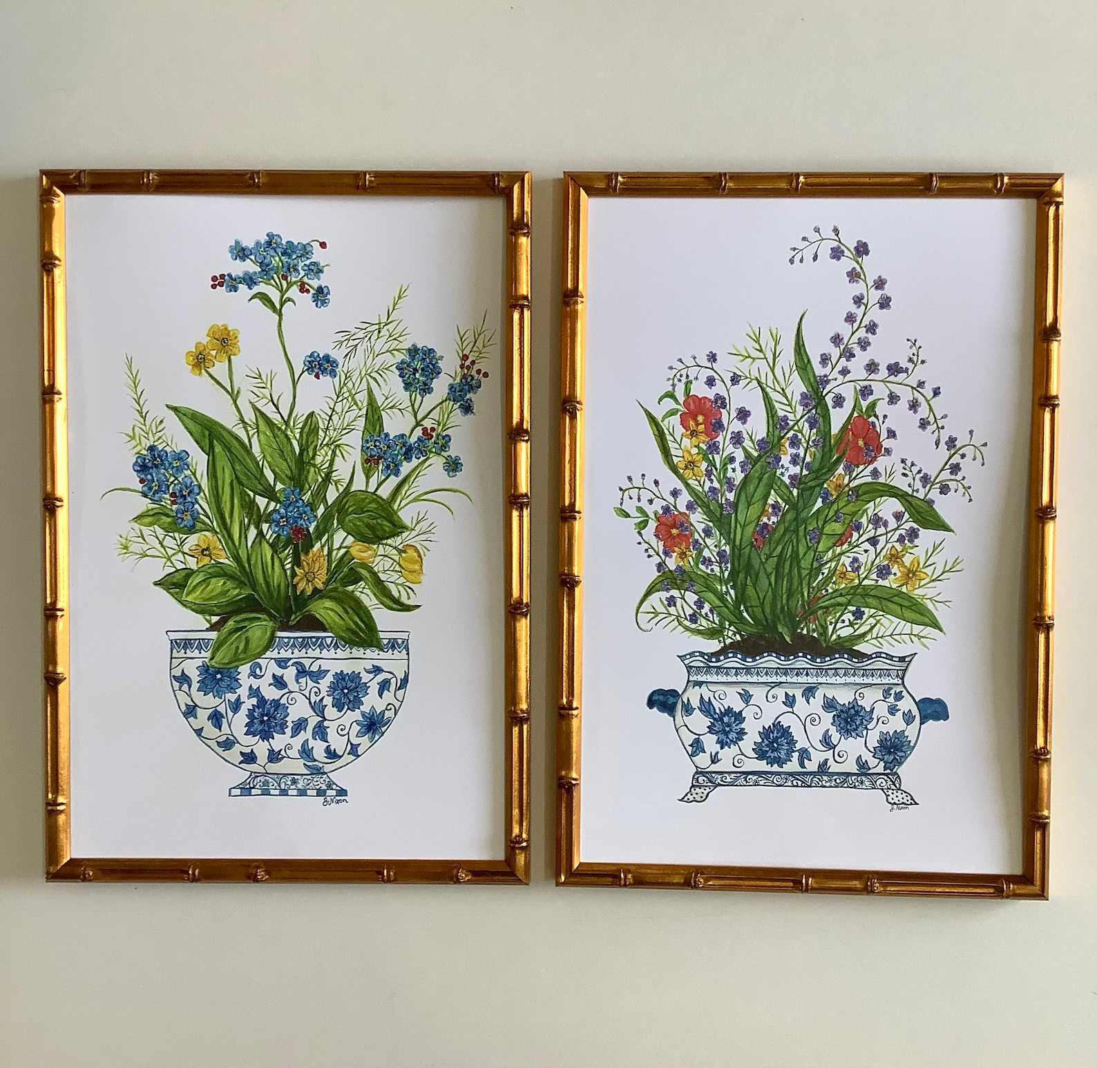 Chinoiserie Floral Watercolor Prints | Etsy | Etsy (US)