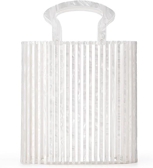 Sorozien Women Acrylic Handbag Clutch Beach Bag Handmade Tote Ark Bag Top Handle Bags Fashion Par... | Amazon (US)