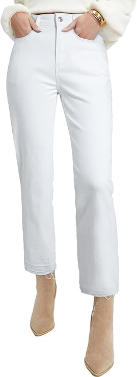 Astylish Womens High Waisted Straight Leg Ankle Jeans Casual Stretch Denim Pants | Amazon (US)