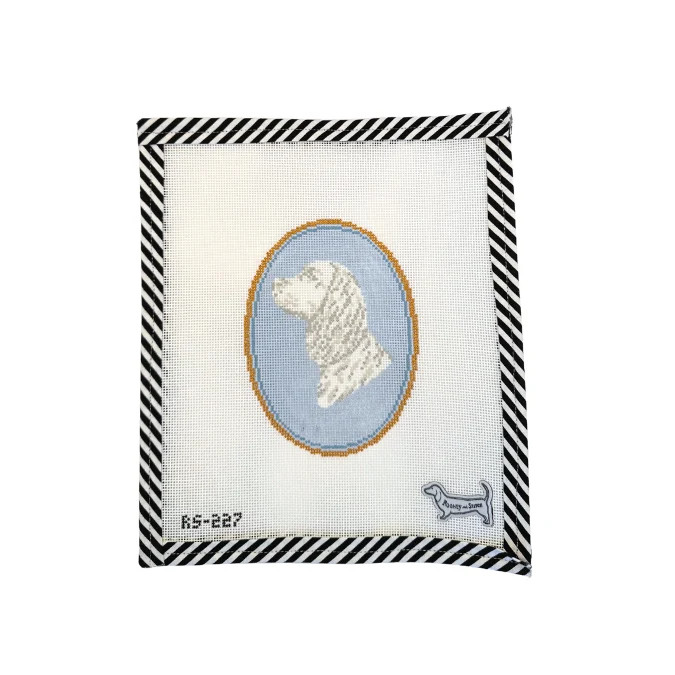 The Cocker Spaniel Cameo | Atlantic Blue Canvas
