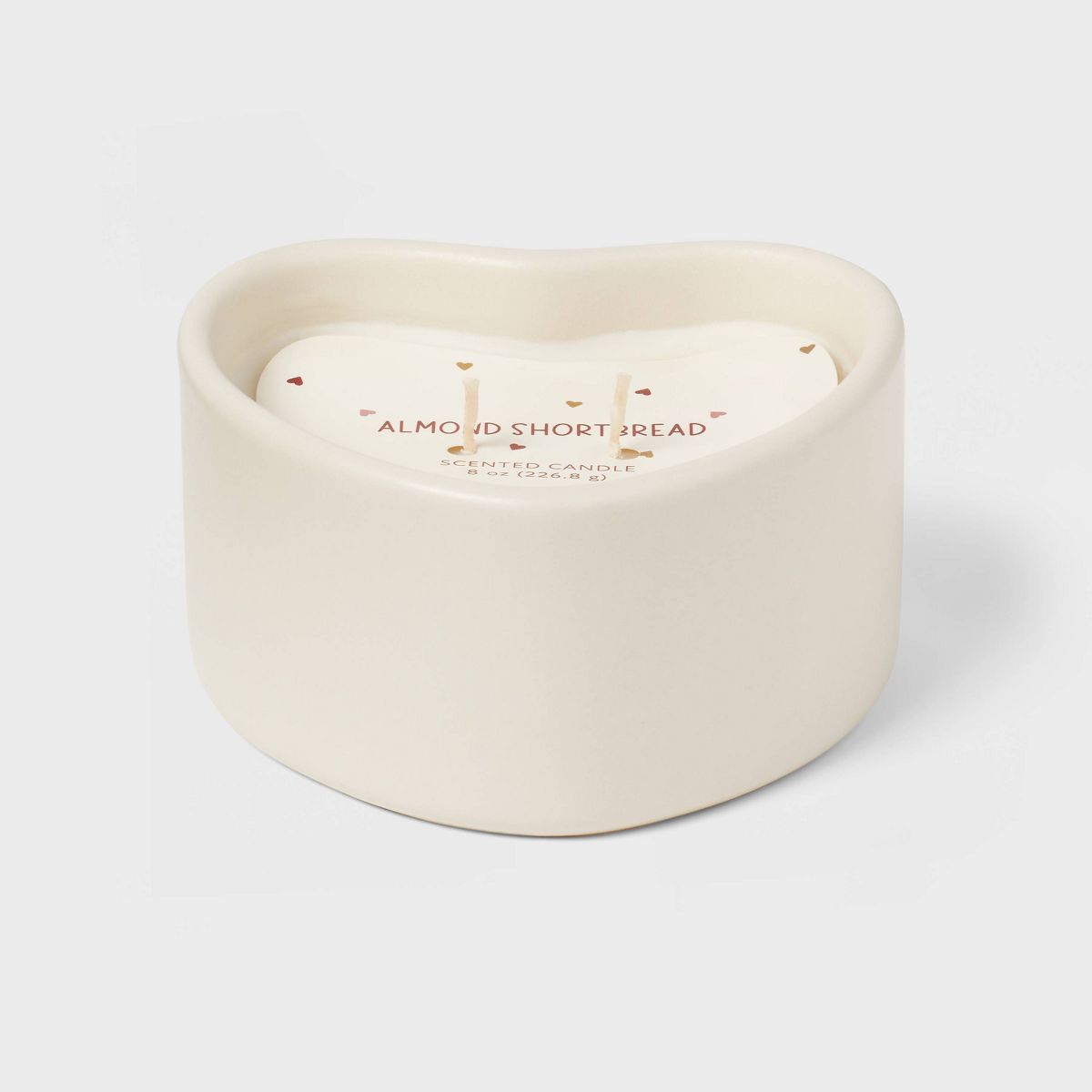 2-Wick 8oz Ceramic Heart Shaped Candle White - Threshold™ | Target