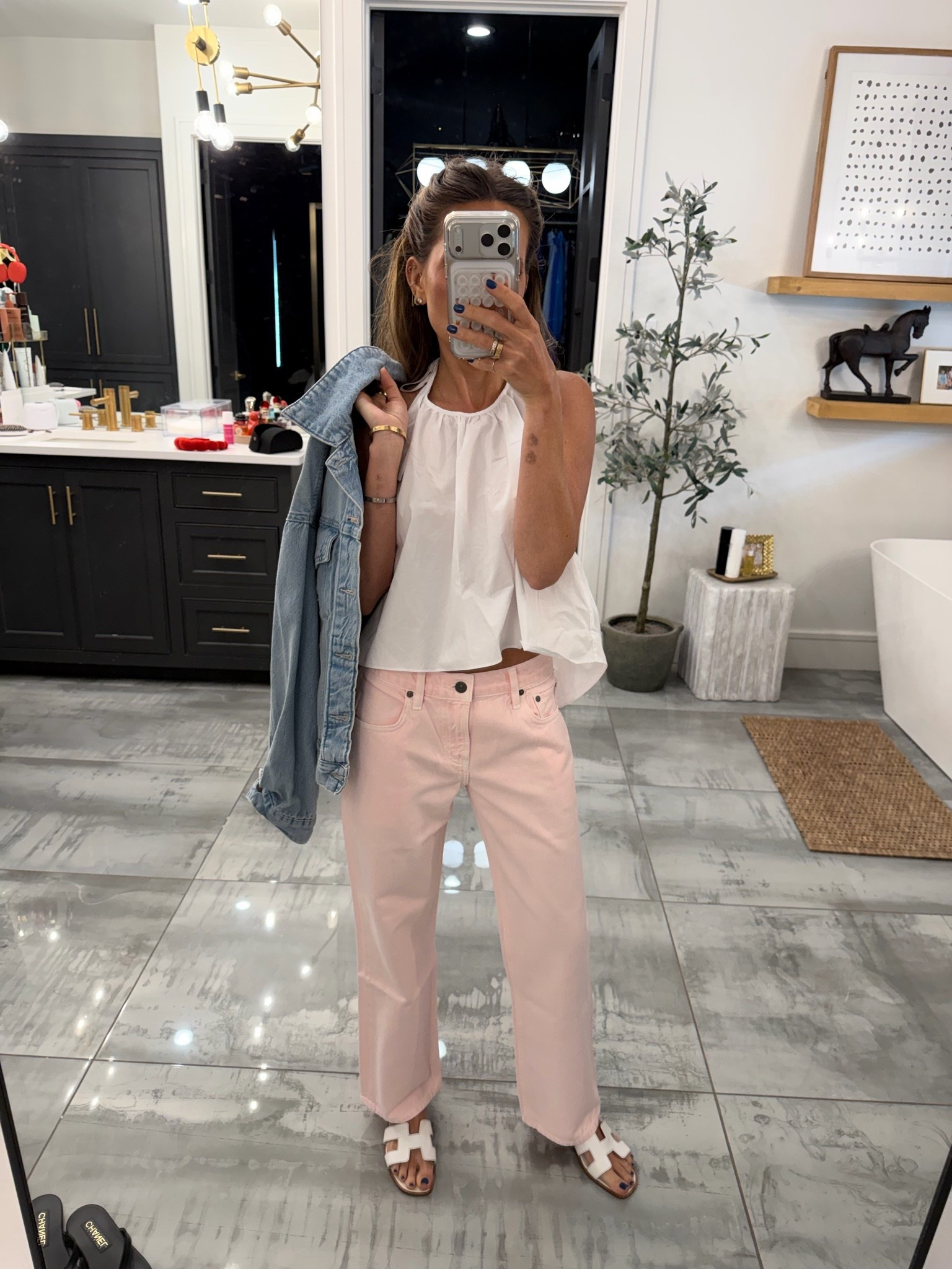 Xs in top @Revolve size down in jeans @Shopbop - my shoes are hermes but linked similar and my jacket is old so
Linked similar

#LTKOver40 #LTKPetite #LTKootd