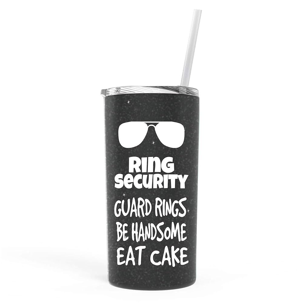 Ring Security Wedding Thank You Gift for Ring Bearer Water Bottle Travel Tumbler with Straw and L... | Amazon (US)