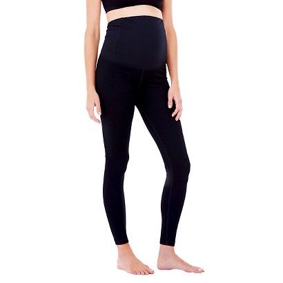 BeMaternity® by Ingrid &amp; Isabel® Yoga Black Legging with Crossover Panel | Target