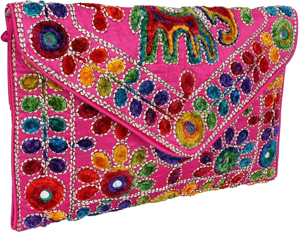 Rajasthani Jaipuri Art Sling Bag Foldover Clutch Purse Quality Checked | Amazon (US)