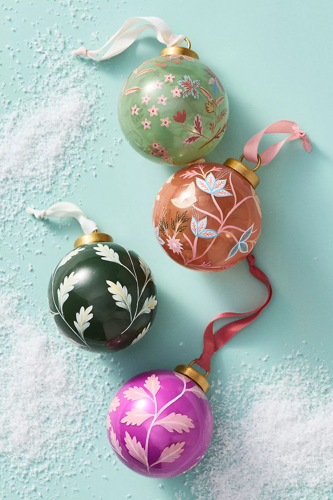 Handpainted Floral Glass Ornament | Anthropologie (US)
