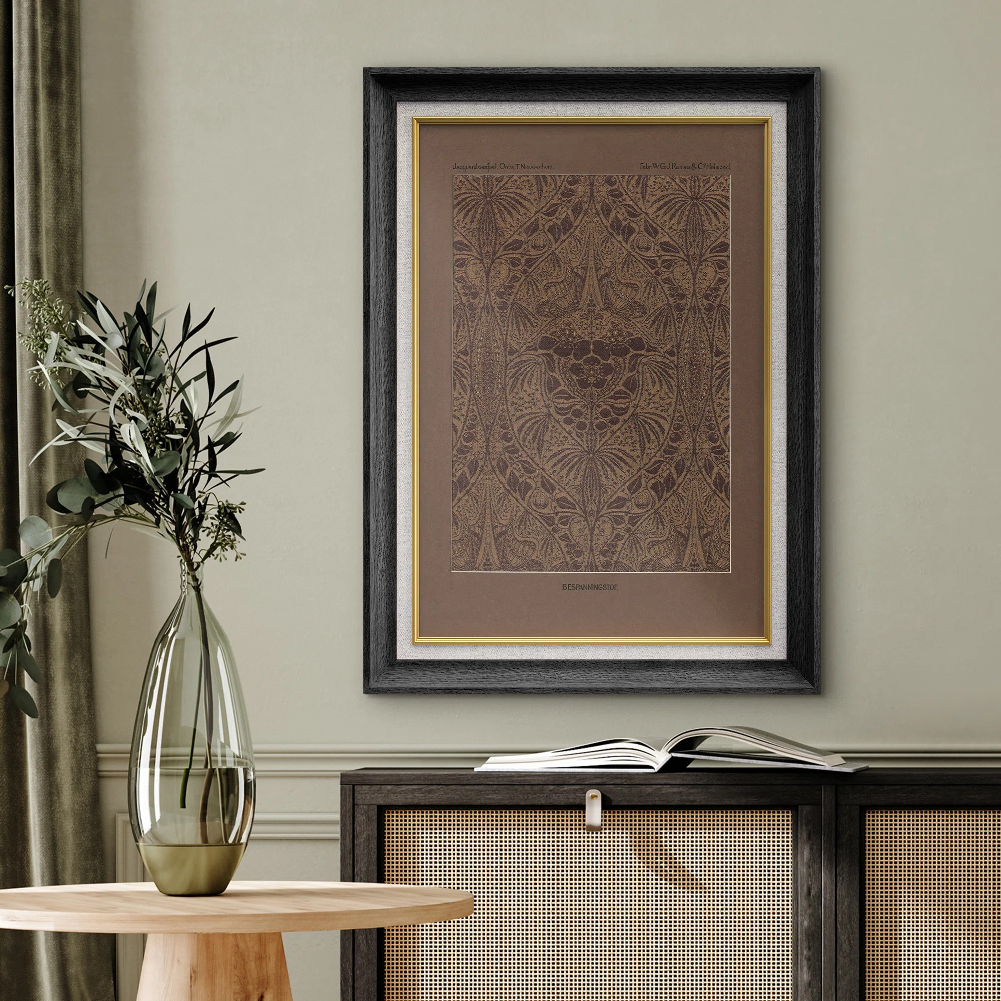 Classic Brown Floral Sketch Elegant Monochrome Botanical Illustrations Rustic French Country YUK1... | Wayfair North America