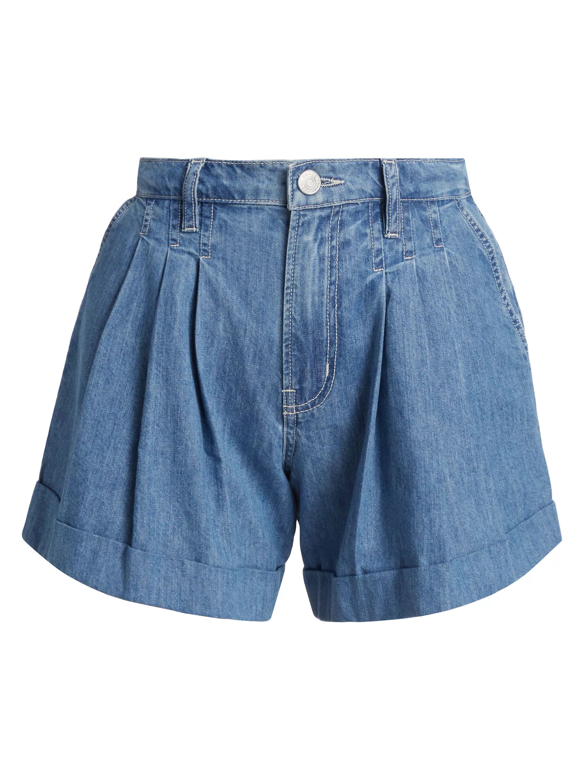 Pleated Denim Shorts | Saks Fifth Avenue