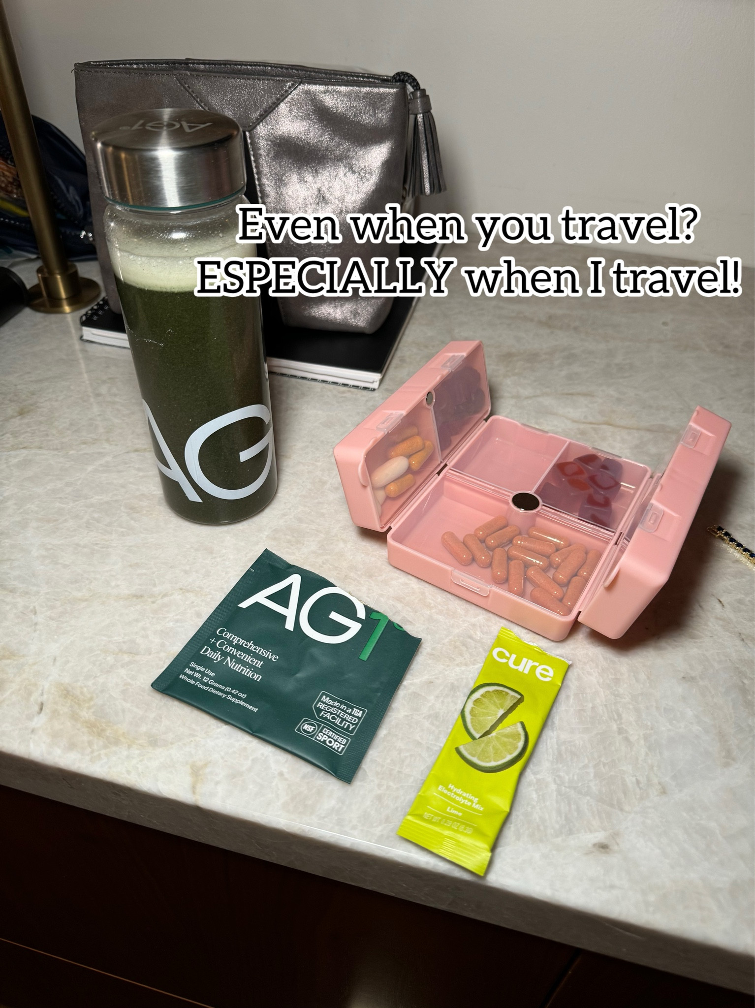 Morning routine at LTKcon
Even when you travel?
ESPECIALLY when I travel!
AG1, Cure, Timeline, Nutrafol 

#LTKOver40 #LTKTravel #LTKCon