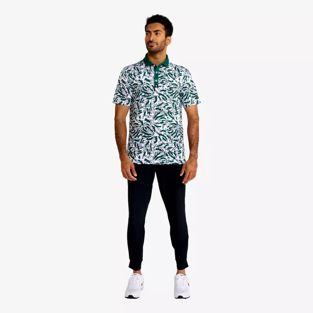 Bad Birdie Fly Over Polo, White/Green Golf Short Sleeve Top | PGA TOUR Superstore