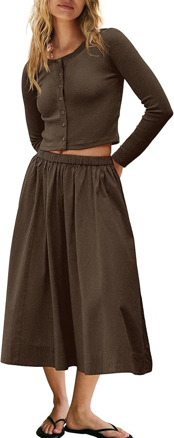 Panadila Womens 2 Piece Skirt Sets Matching Lounge Sets | Amazon (US)