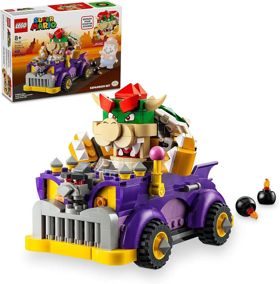 LEGO Super Mario Bowser’s Muscle Car Expansion Set, Collectible Bowser Toy for Kids, Gift for B... | Amazon (US)