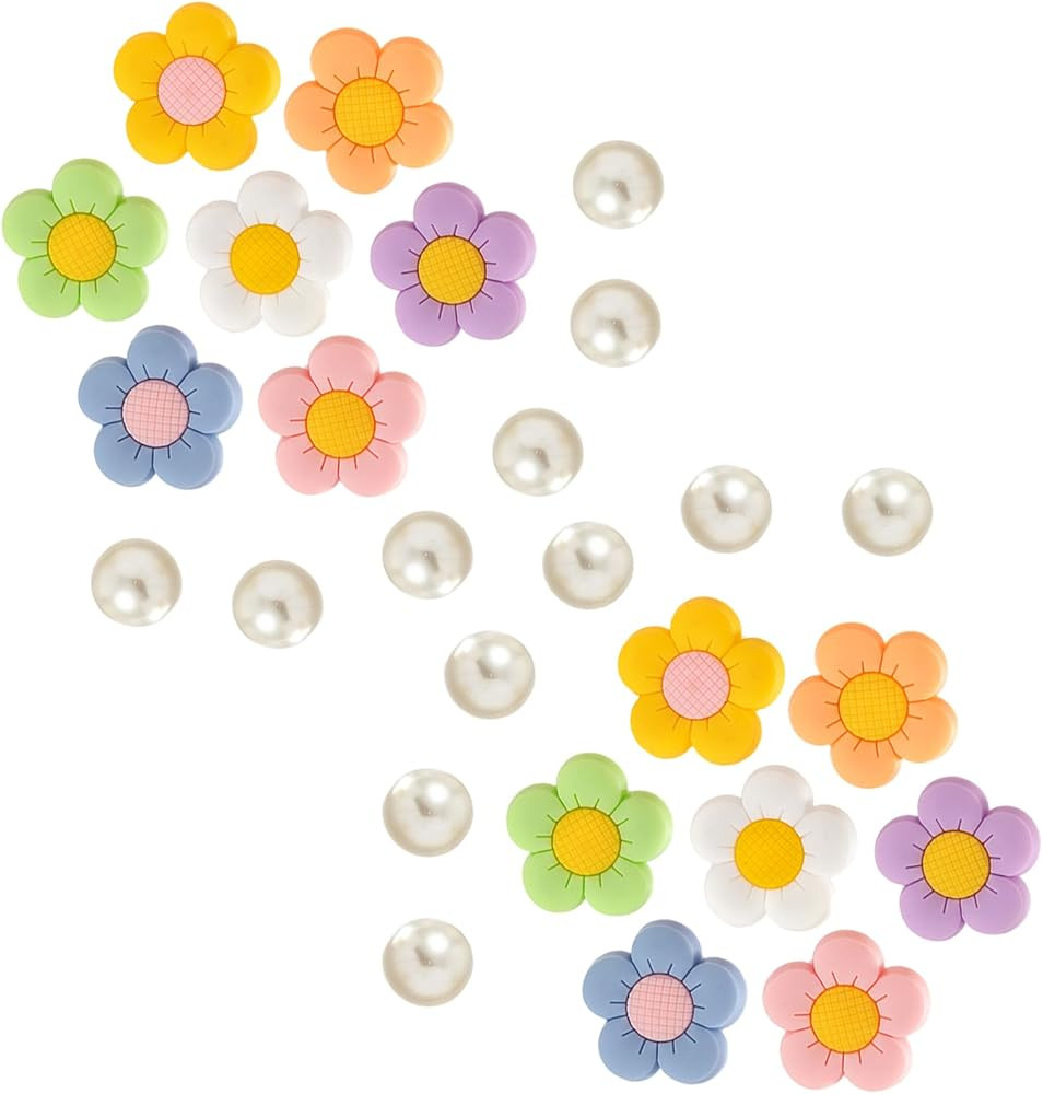 Flower Shoe Charms for Clog Sandals Bracelets Accessories Decoration, Summer Cute Daisy Shoes Cha... | Amazon (US)