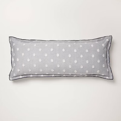 36"x14" Clip Dobby Lumbar Throw Pillow Cover Washed Blue - Hearth & Hand™ with Magnolia | Target