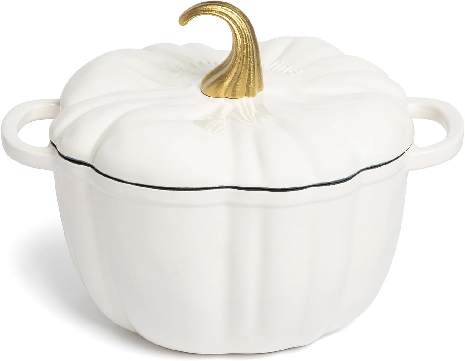 Larder & Vine Enameled Cast Iron Pumpkin Dutch Oven, 5.5 qt./5.2 L, White | Amazon (US)