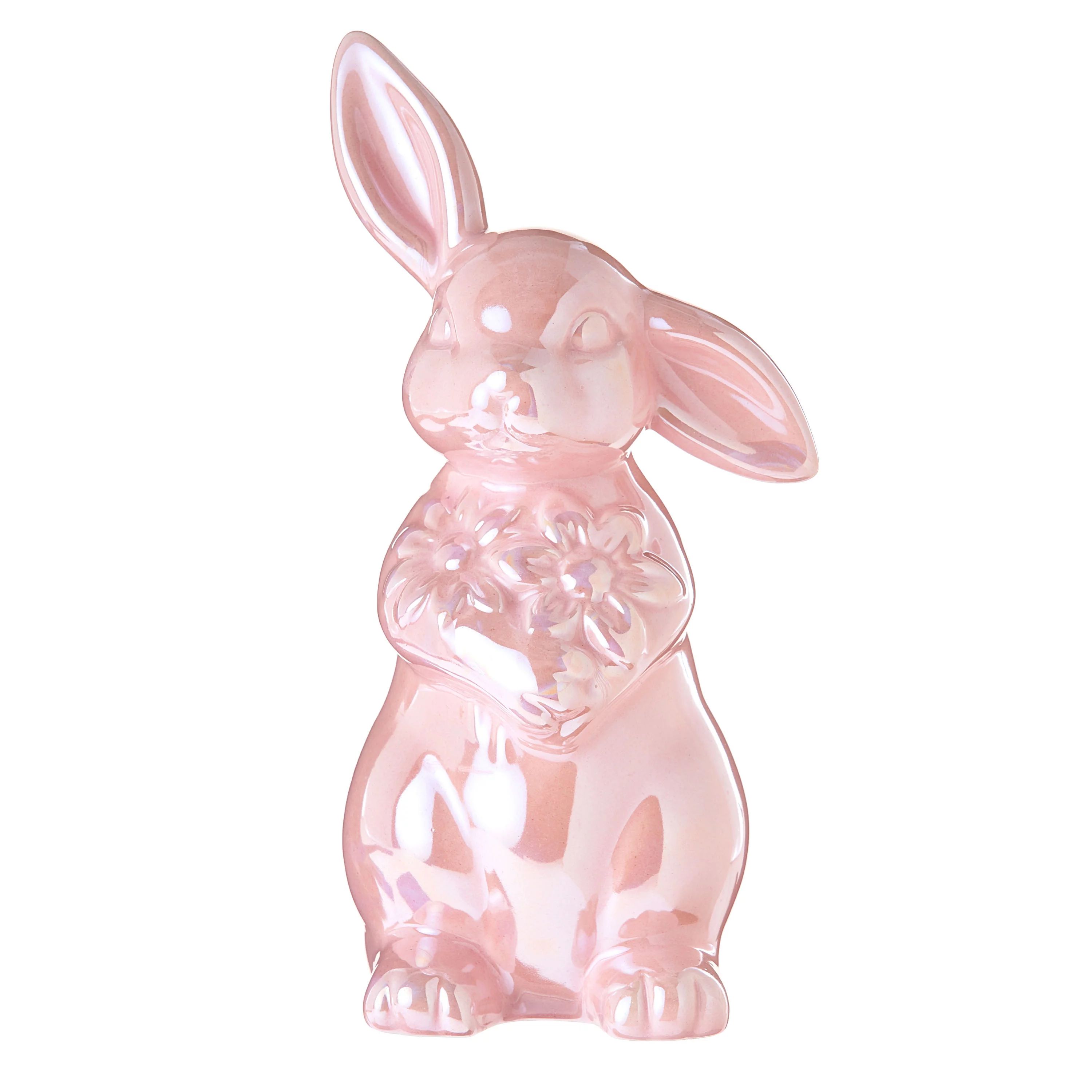 Way To Celebrate Easter Dolomite Pink Finish Sitting Bunny Decoration, 5.5" - Walmart.com | Walmart (US)