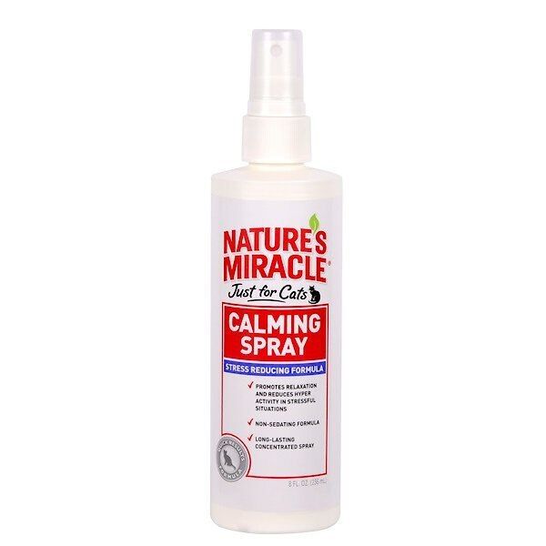 NATURE'S MIRACLE Just For Cats Calming Spray, 8-oz bottle - Chewy.com | Chewy.com