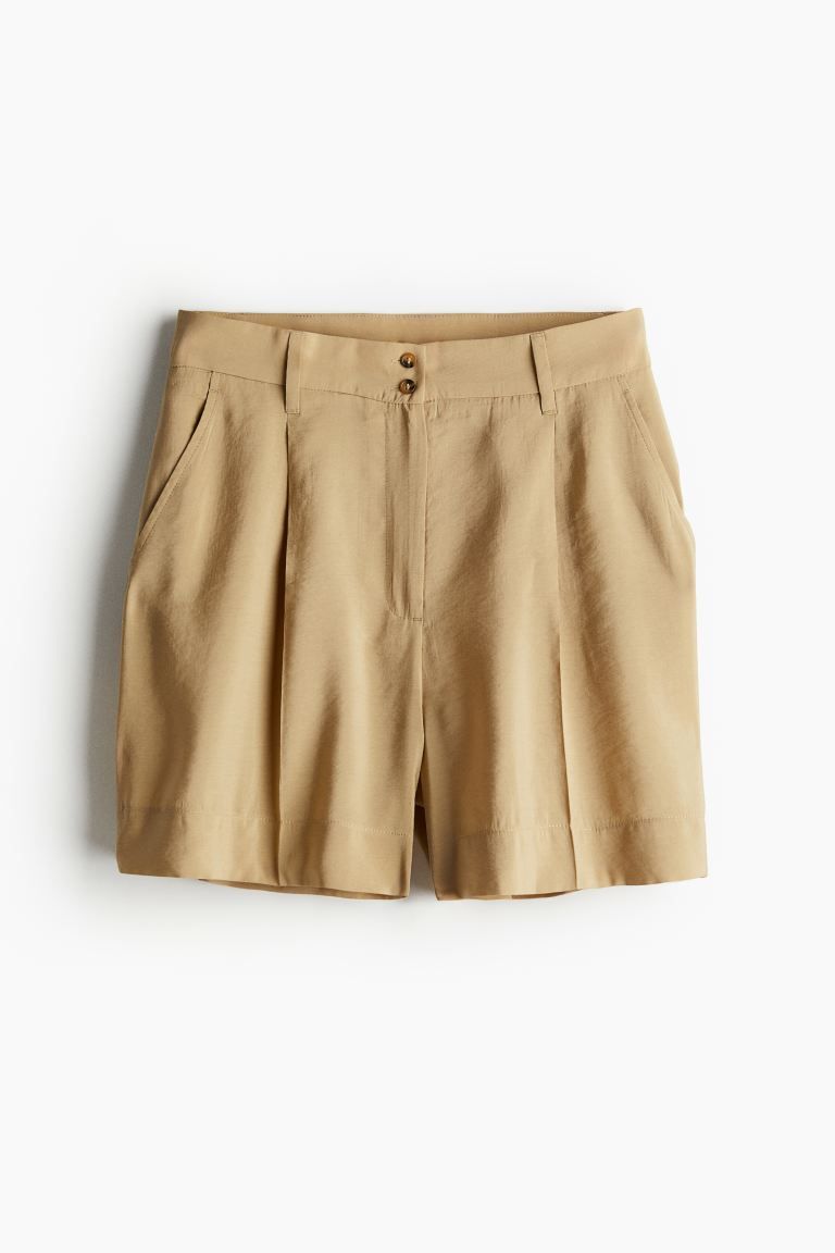 Modal-blend Bermuda shorts - Beige - Ladies | H&M GB | H&M (UK, MY, IN, SG, PH, TW, HK)