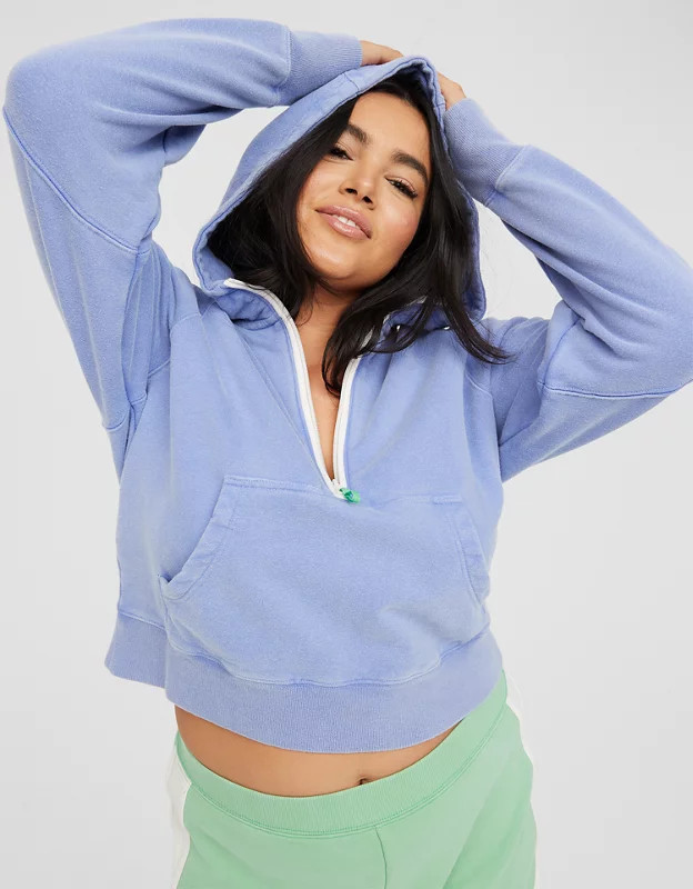OFFLINE By Aerie Throwback Quarter Zip Sweatshirt | American Eagle Outfitters (US & CA)