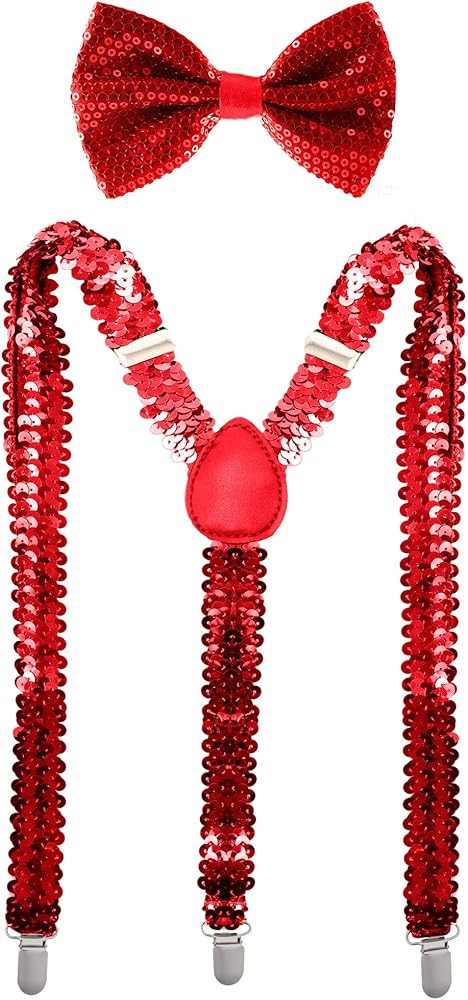 Man of Men - Bowtie & Suspender Set - Sequin | Amazon (US)