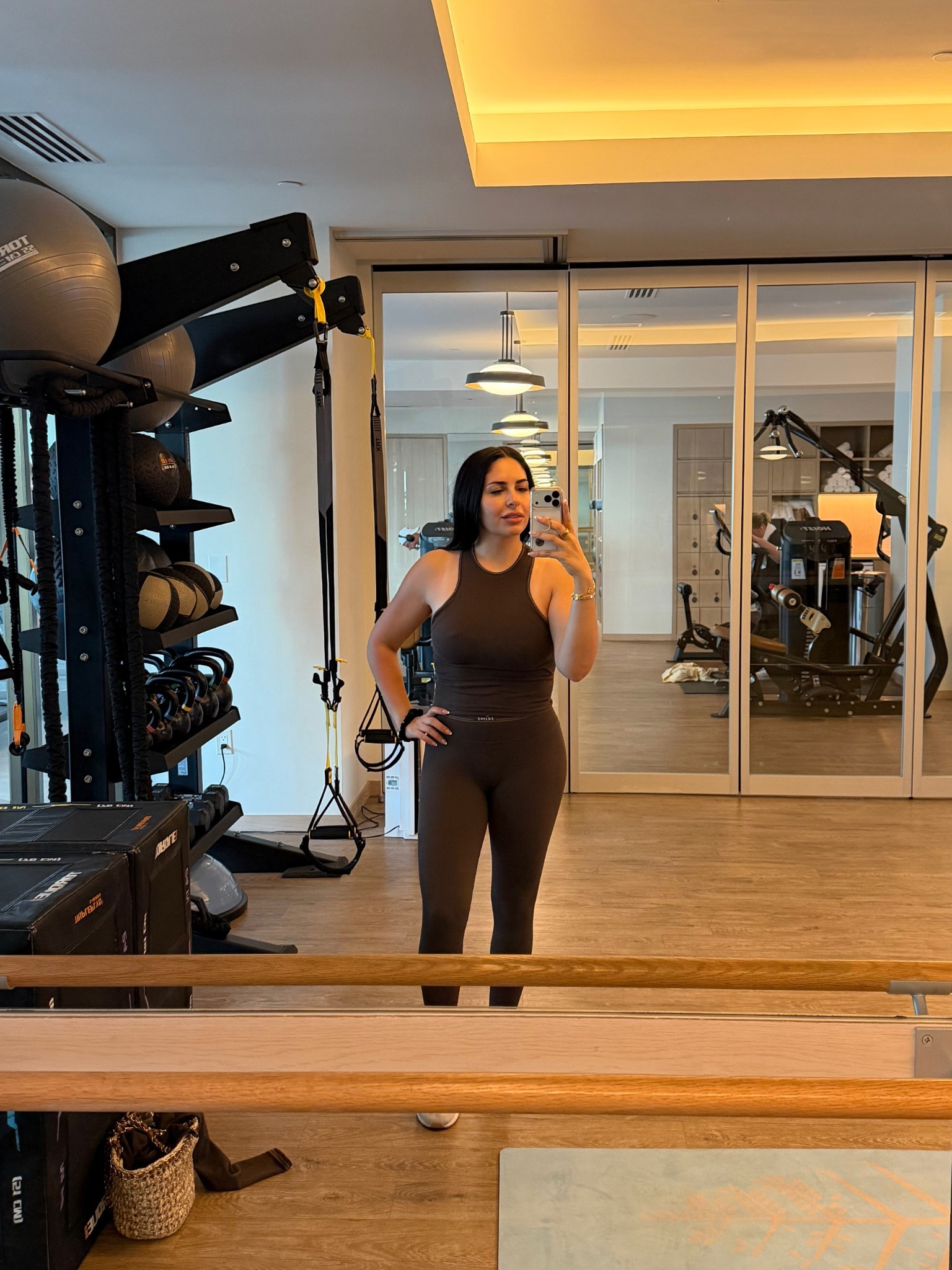 Brown workout set, ribbed workout set, matching set, skimsxnike, brown