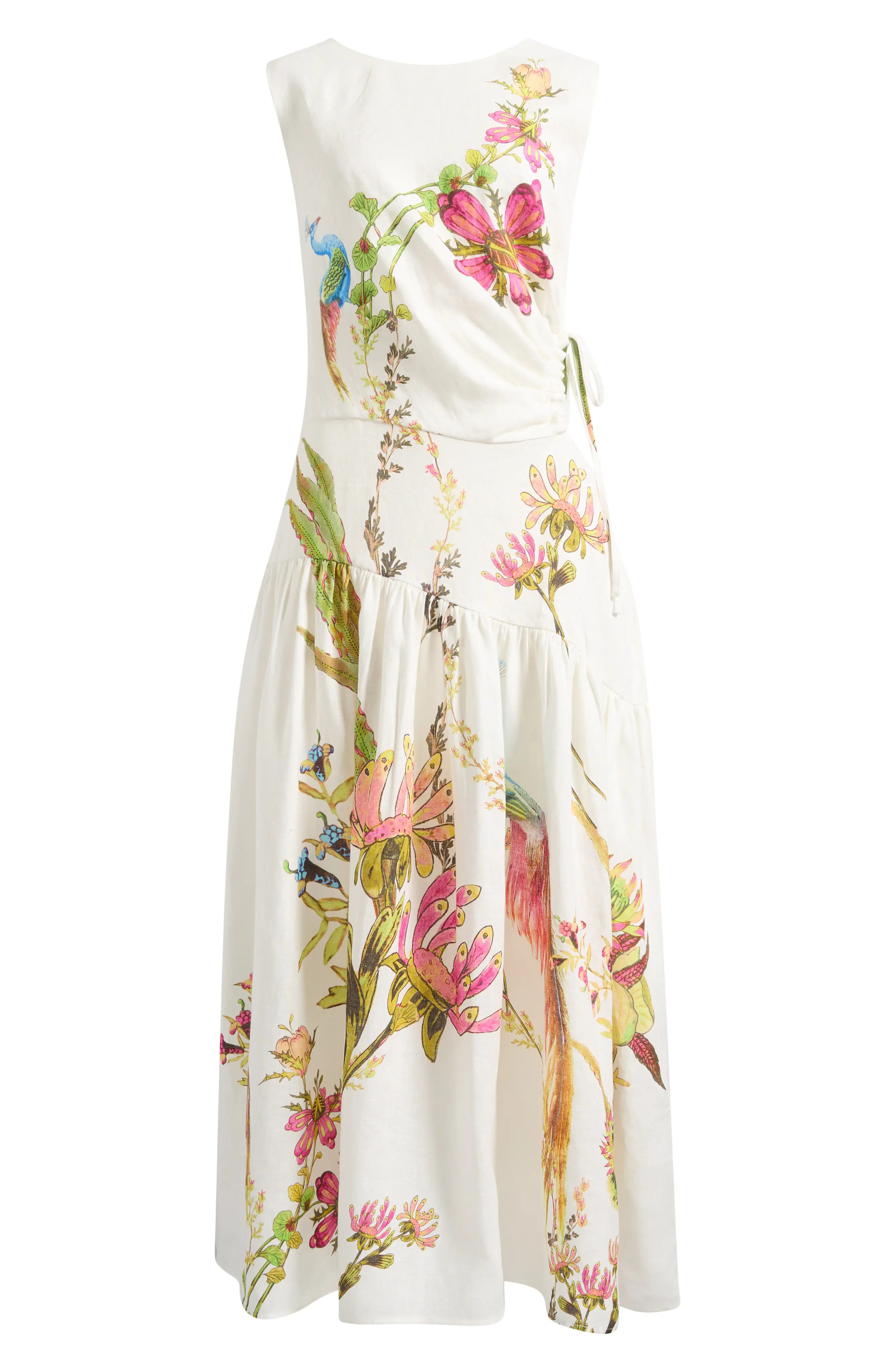 Bianca Placed Floral Linen Dress (Women) | Nordstrom | Nordstrom