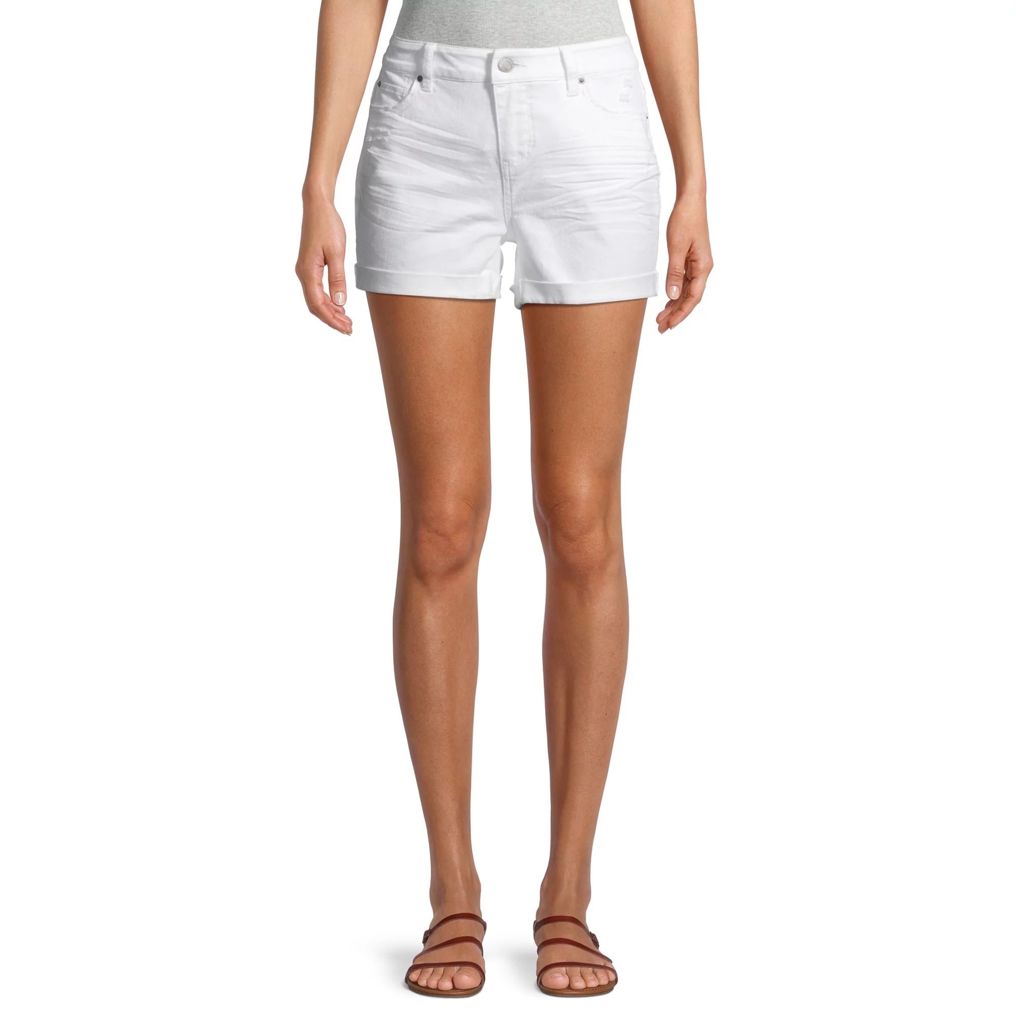 Time and Tru Women's Mid Rise Core Shorts | Walmart (US)