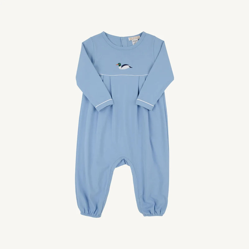 Long Sleeve Bradford Romper - Sarasota Sky & Duck Embroidery | The Beaufort Bonnet Company