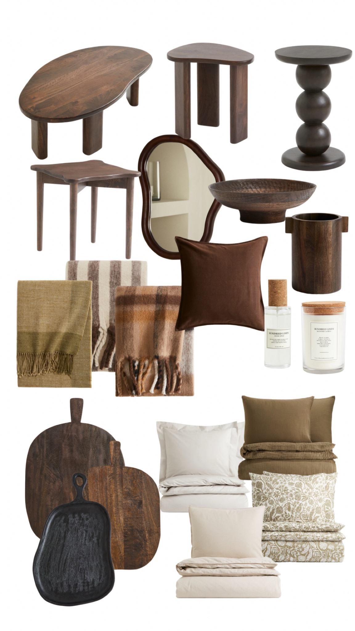 H&m home sale, mango wood, coffee table, side table, mirror, linen cushion cover, chocolate brown, room spray, sofa throw, sofa blanket, wool blanket, chopping board, muslin duvet set, cotton duvet set, floral print duvet set

#LTKhome #LTKeurope #LTKSeasonal