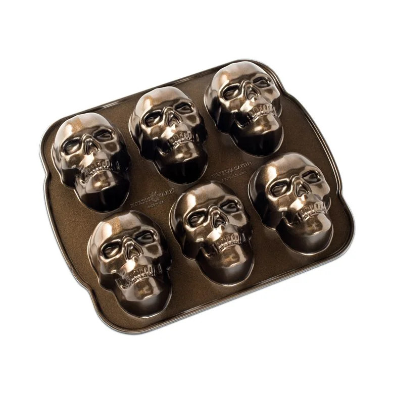 Nordic Ware Haunted Skull Cakelet Pan, Cast Aluminum, Lifetime Warranty, 5 Cup Capacity, 12.25" X... | Walmart (US)