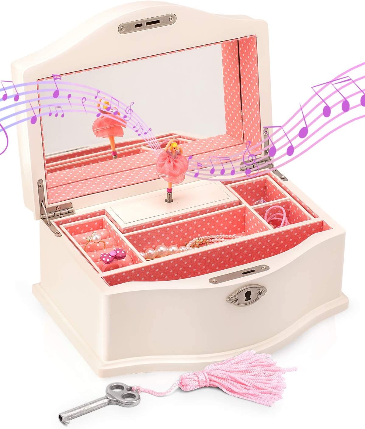 Elle Jewelry Box - Ballerina Jewelry Organizer and Swan Lake Wind-Up Music Box for Girls and Teen... | Amazon (US)