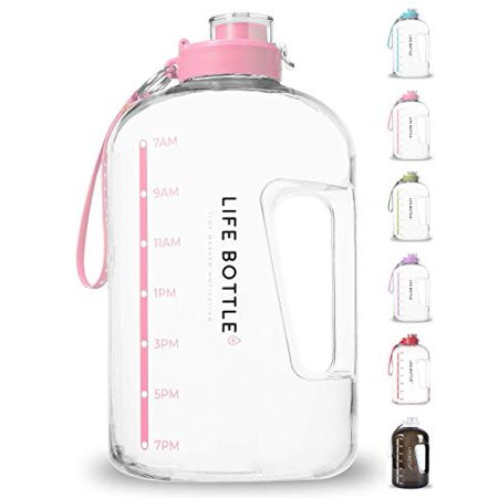 Life Bottle! Time Marked Water Bottle - 1 Gallon Water Bottle with Time Marker - Extra Large Water B | Walmart (US)