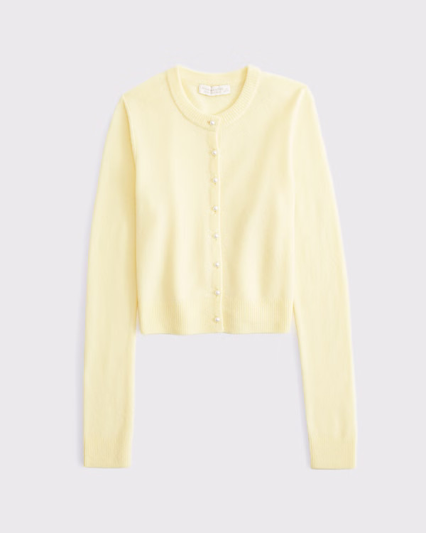 Merino Wool-Blend Shrunken Crew Cardigan | Abercrombie & Fitch (US)