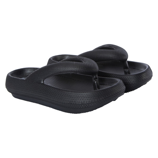 ladies black puff sole flip flops | Five Below