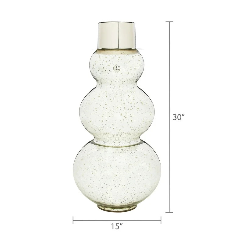 Glass and Metal Snowman Christmas Decoration, Silver, 30", by Holiday Time | Walmart (US)