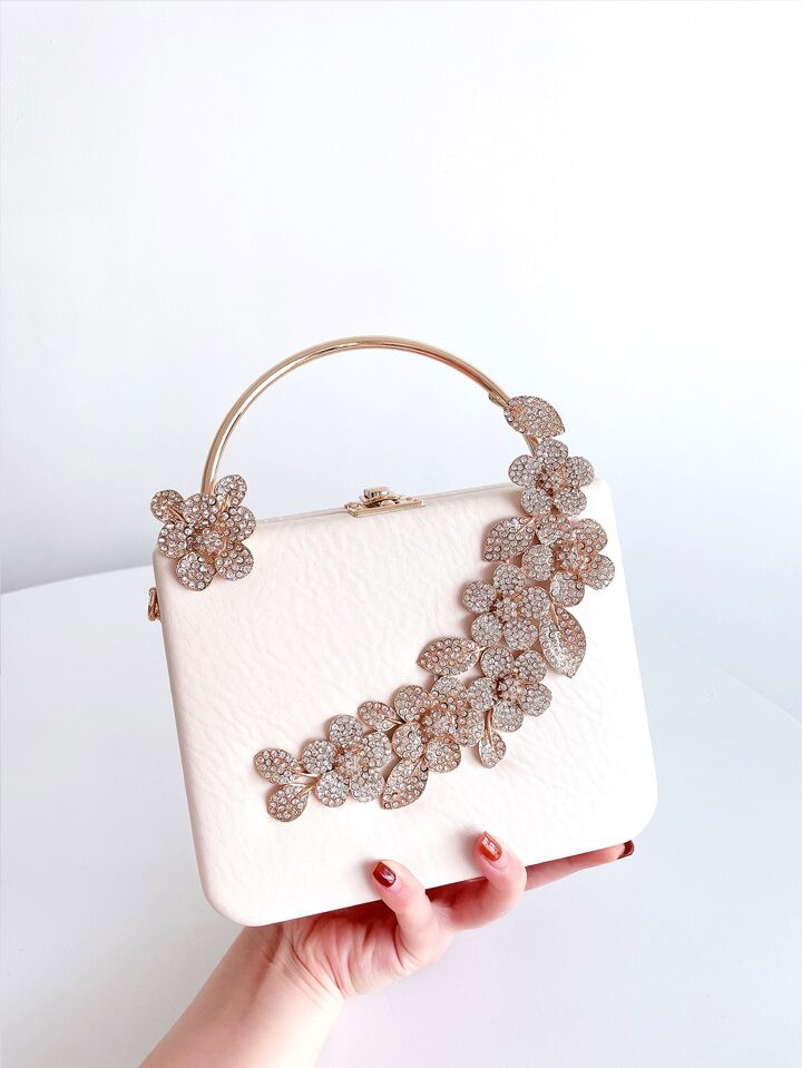 Mini Rhinestone Decor Box Bag | SHEIN