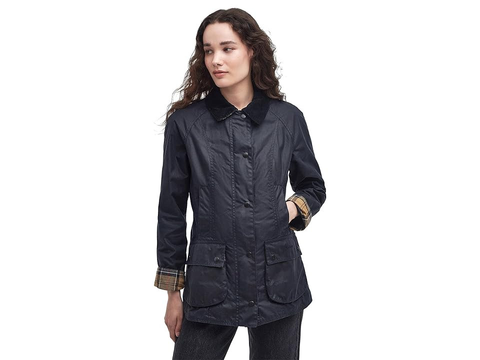 Barbour Barbour Beadnell Wax Jacket (Navy 1) Women's Jacket | Zappos