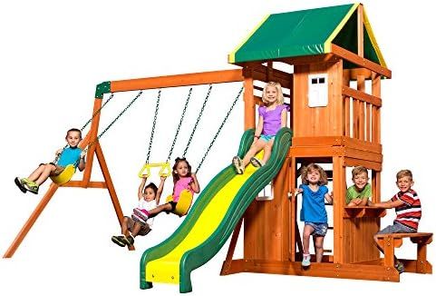 Backyard Discovery Oakmont All Cedar Wood Playset Swing Set | Amazon (US)