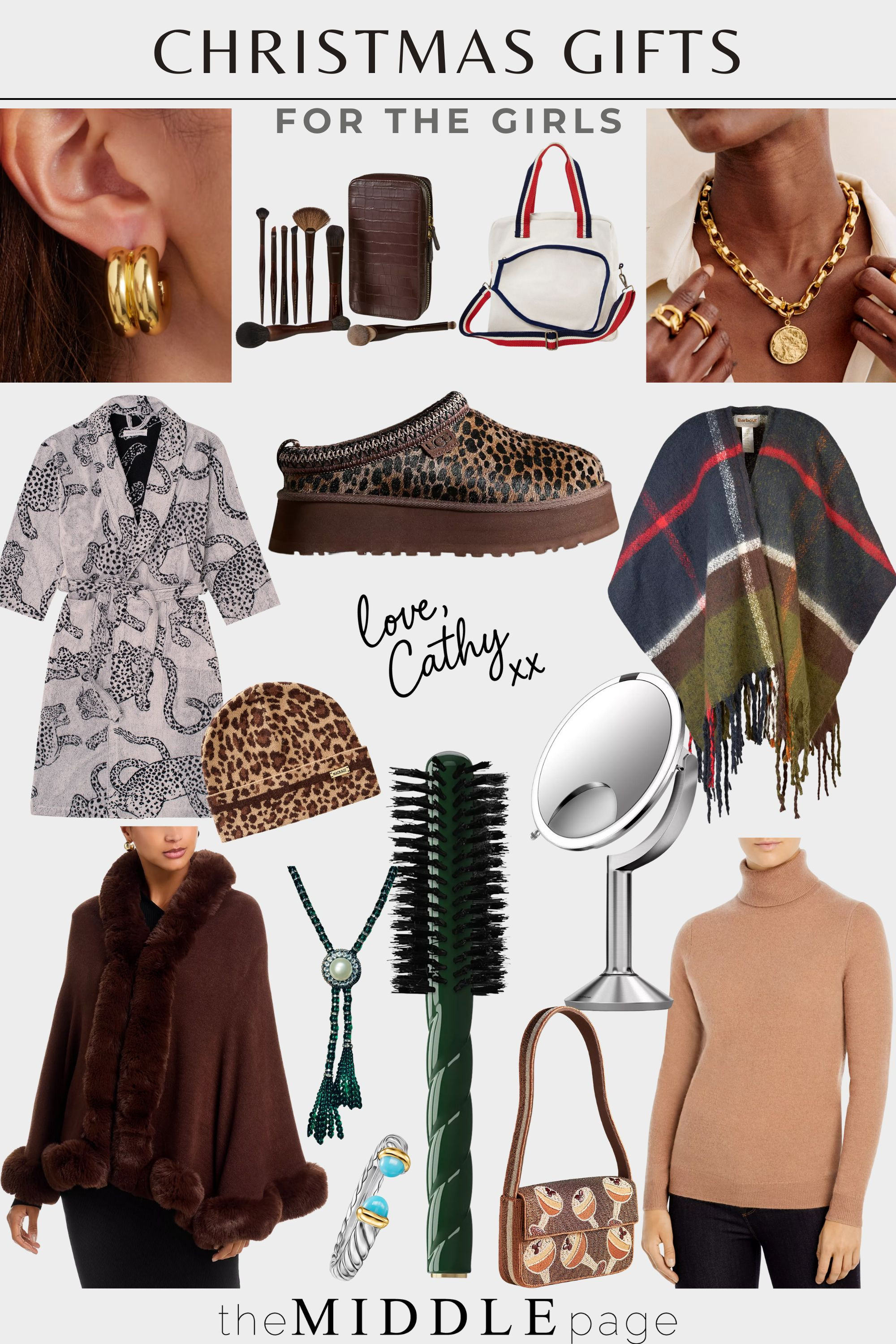 Chic style gifts she’ll adore — gold hoops, beauty kits, leopard loungewear, cozy wraps, and luxe knits. Stylish picks for every woman on your list. 💕✨ #giftsforher 

 #LTKGiftGuide #LTKHoliday #LTKOver40