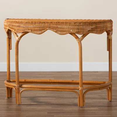 Baudel 41.2" Rattan Solid Wood Console Table | Wayfair North America