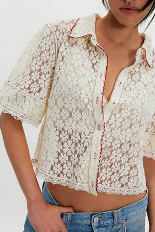 Mannie Lace Button Down | Free People (Global - UK&FR Excluded)