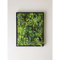 Faux Succulent Moss Wall Art, Handmade Preserved Moss Wall Picture, Picture Black Frame, Vertical&horizontal Frame | Etsy (CAD)