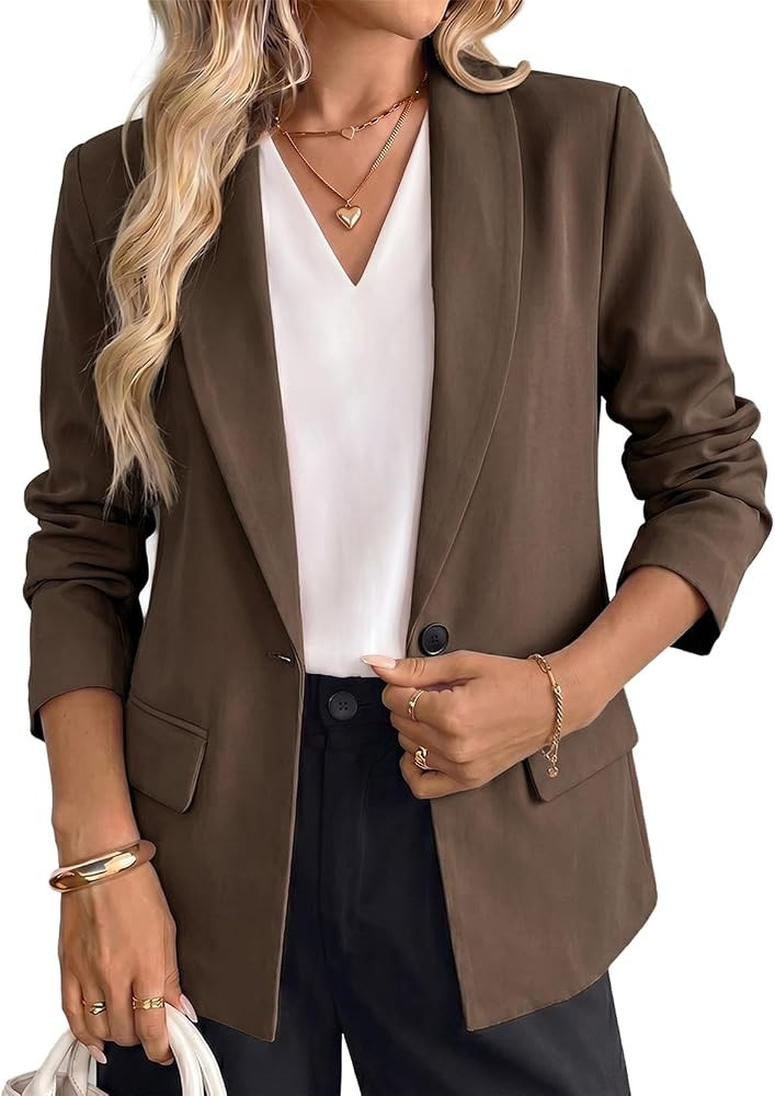 EVALESS Blazers for Women Business Casual Open Front Suit Jackets | Amazon (US)