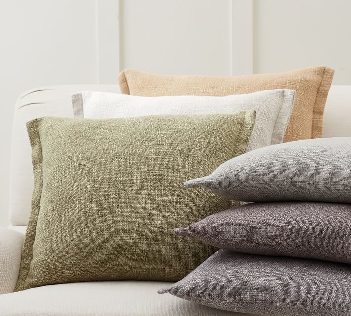 Fold Over Linen Pillow Covers | Pottery Barn (US)